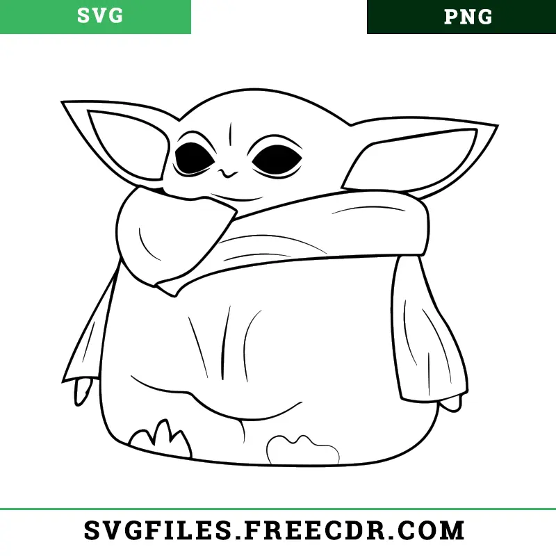 baby yoda outline svg