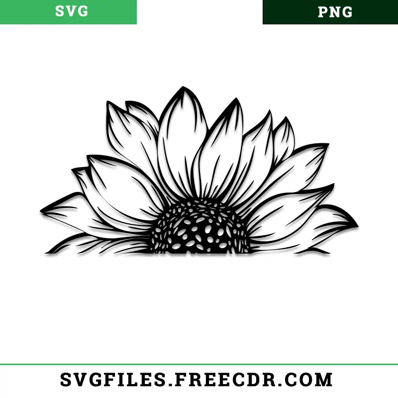 Half Sunflower Svg